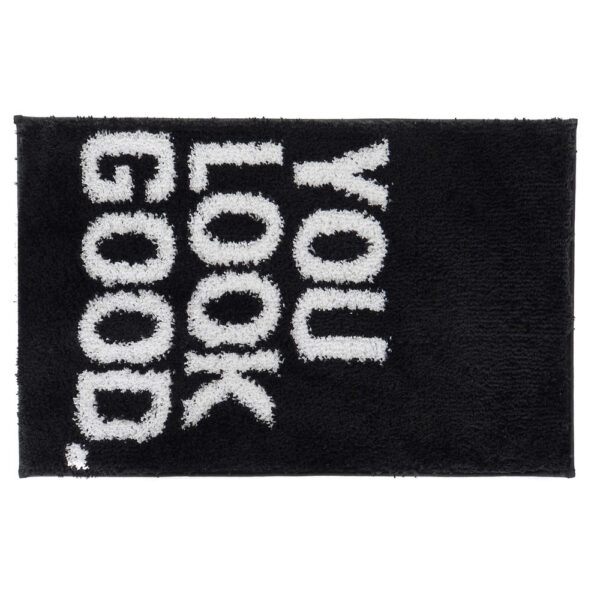 Χαλί DKD Home Decor You Look Good Μαύρο Μικροΐνες (50 x 80 x 80 cm) - S3027114