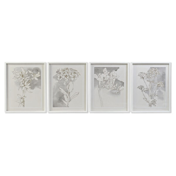 Πίνακας DKD Home Decor Blomster (55 x 2,5 x 70 cm) (4 Μονάδες) - S3018204