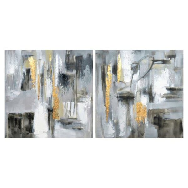 Πίνακας DKD Home Decor Αφηρημένο (80 x 3 x 80 cm) (2 pcs) - S3018266