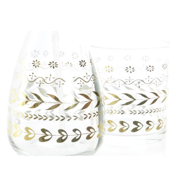 Σετ Μπάνιου DKD Home Decor Κρυστάλλινο ABS Φύλλα Glam (2 pcs) - S3025619