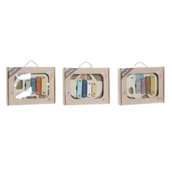 Ξυλόφωνο DKD Home Decor Μέταλλο Ξύλο (17 x 34 x 34 cm) (3 pcs) - S3020278