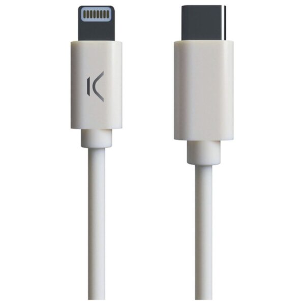 Καλώδιο USB-C σε Lightning KSIX MFI (1 m) Λευκό - S1903397