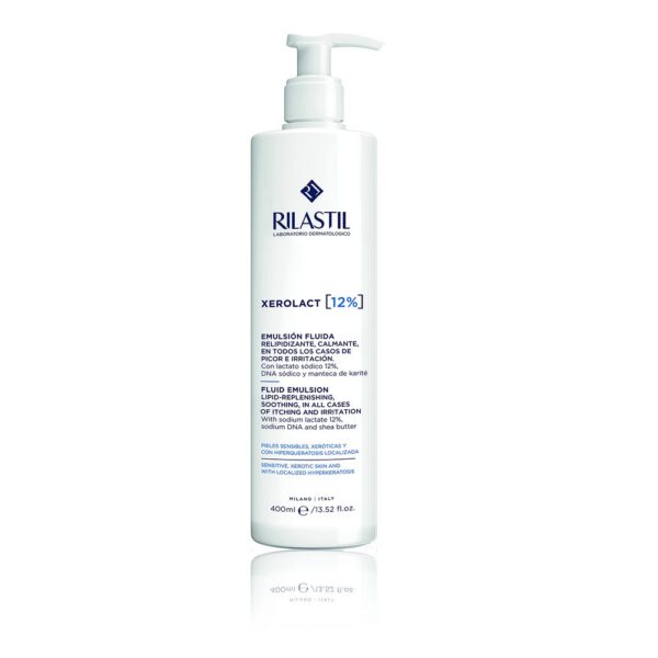 Rilastil Xerolact Fluid Emulsion Sodium Lactate 12% Ενυδατική Lotion Σώματος για Ευαίσθητες Επιδερμίδες 400ml - NVA9391401