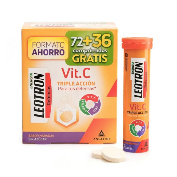 LEOTRON VITAMIN C triple action effervescent tablets 72 + 36 as a gift #Orange 54 u - NVA2123128