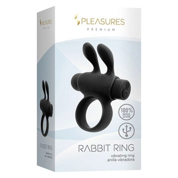 Δαχτυλίδι Πέους Πακέτο S Pleasures Rabbit Μαύρο - S4001881