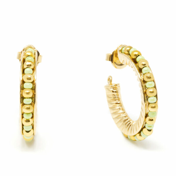 SHABAMA ETHIOPIA GREEN 2CM earrings #gold glitter 1 u - NVA2000415