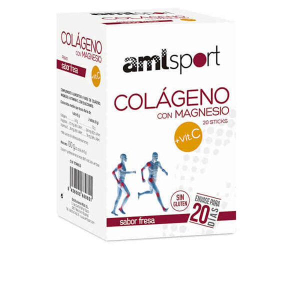 AMLSPORT COLÁGENO CON MAGNESIO + VIT.C sabor fresa 20 sticks - NVA0680621