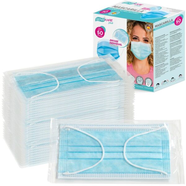 Box of hygienic masks SensiKare 50 Τεμάχια (12 Μονάδες) - S8901401