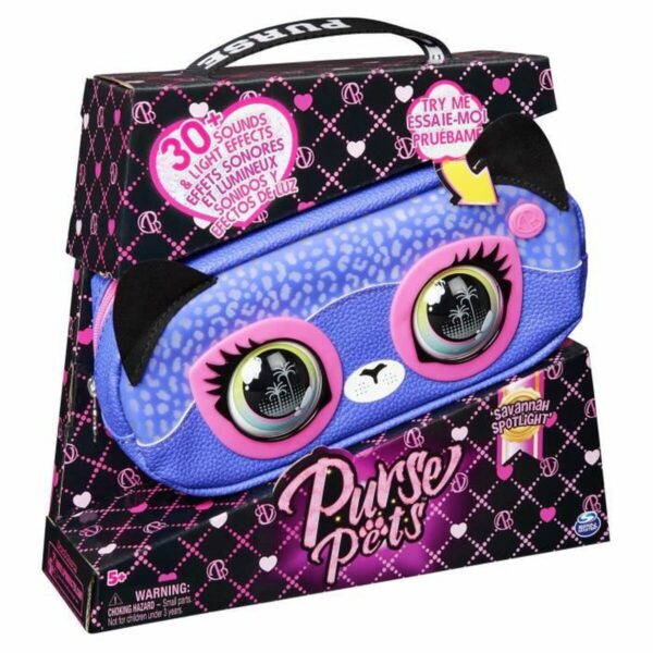 Τσάντα Mέσης Spin Master Purse Pets, cangurera Savannah Spotlight, juguete de mascota interactiva y bolso bandolera, más de 30 s - S7186340