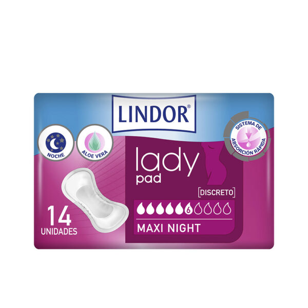 Σερβιέτες για την Ακράτεια Lindor Lady Pad Maxi Νύχτα 14 Μονάδες - NVA9535524