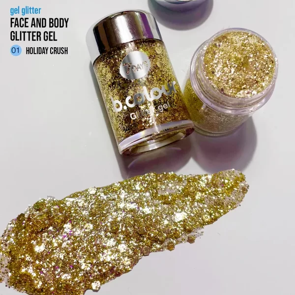 7DAYS B.COLOUR WE facial and body glitter gel mini #01-holiday crush 10 gr - NVA7421821