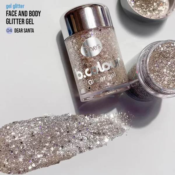 7DAYS B.COLOUR WE facial and body glitter gel mini #04-dear santa 10 gr - NVA7421852