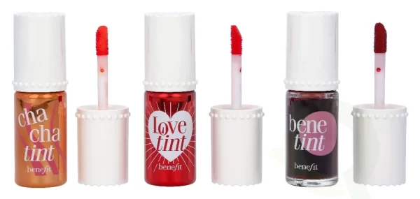 Benefit Lip Tints to Love Set 3x6ml - 1x Chachatint Lip & Cheek Stain 6ml/1x Lovetint Lip & Cheek Stain 6ml/1x Benetint Lip & Cheek Stain 6ml set x 18 ml - PARC-BE-169-01