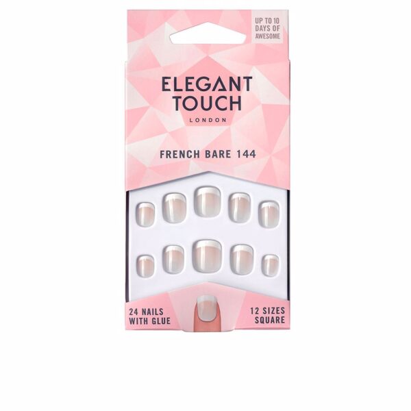 ELEGANT TOUCH FRENCH bare 24 nails with glue square #144-XS - NVA2292755