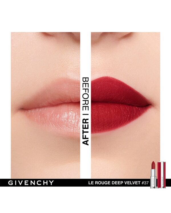 Givenchy Le Rouge Deep Velvet Lipstick#37 Rouge Graine, Velvet Case, 24h Hour Wear Exceptional Glide 3.4 g - PARC-GV-151-31