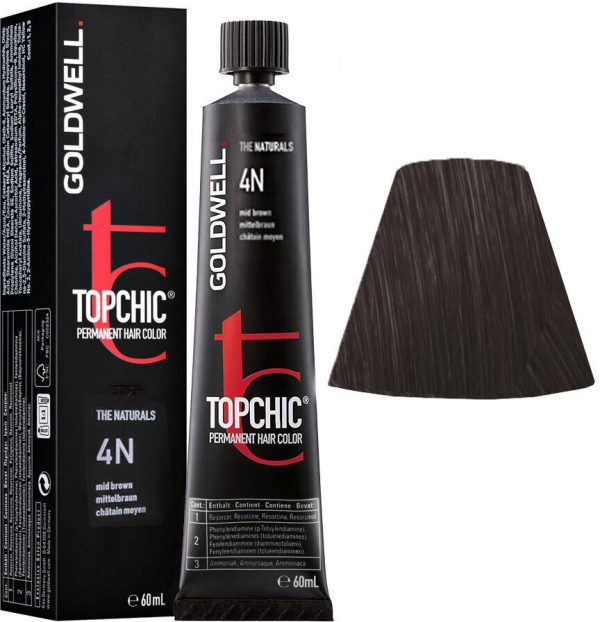 GOLDWELL TOPCHIC permanent hair color #4N 60 ml - NVA9000082