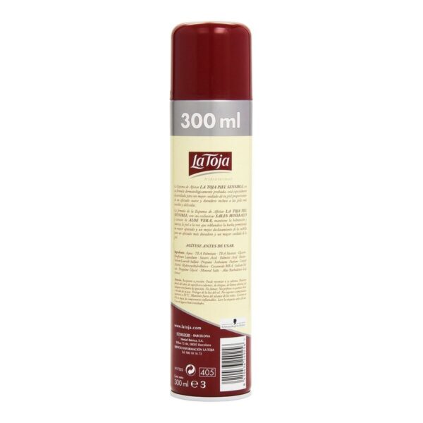 LA TOJA HIDROTERMAL espuma afeitar piel sensible spray 250+50 ml - S0589257