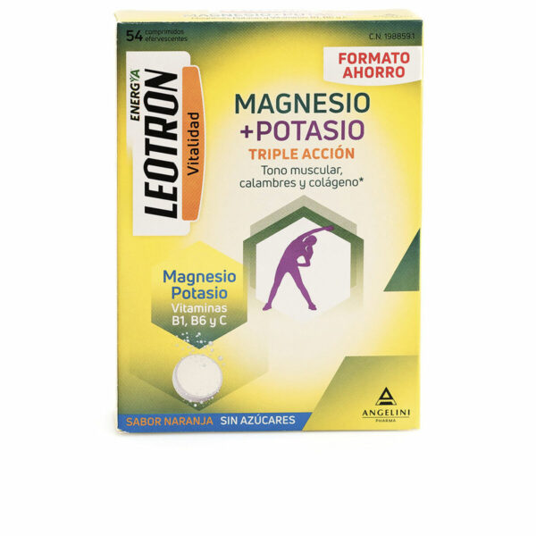 LEOTRON MAGNESIUM + POTASSIUM ENERGY triple action effervescent tablets #Orange 54 u - NVA1988591