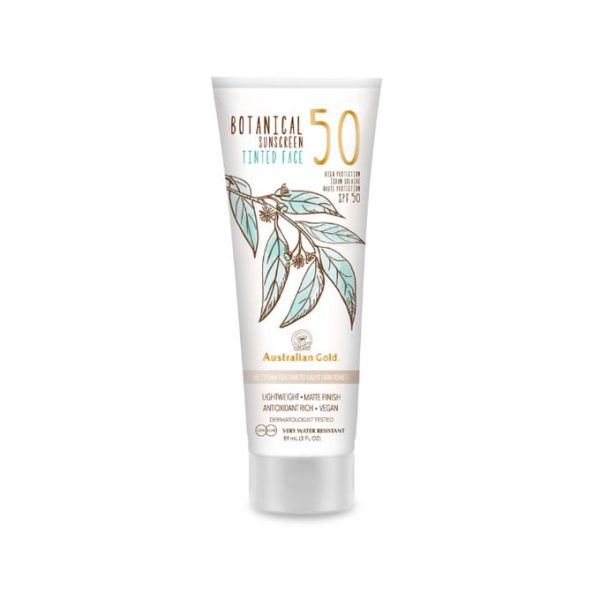 Australian Gold Botanical Αδιάβροχη Αντηλιακή Λοσιόν Προσώπου SPF50 με Χρώμα Fair-Light 88ml - NVA2730188