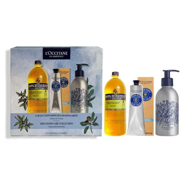 L'Occitane Beautiful Hands Set Eco Refill Shea Liquid Soap Verbena 500ml/Shea Hand Cream 75ml/Empty Forever Bottle set x 575 ml - PARB-10-739-00