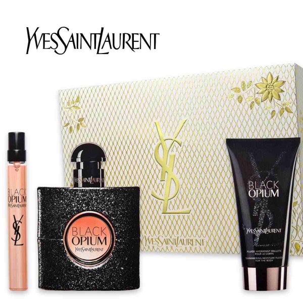 YSL Black Opium Giftset Edp Spray 50ml/Body Lotion 50ml/Edp Spray 10ml set x 110 ml - PARQ-WC-040-90