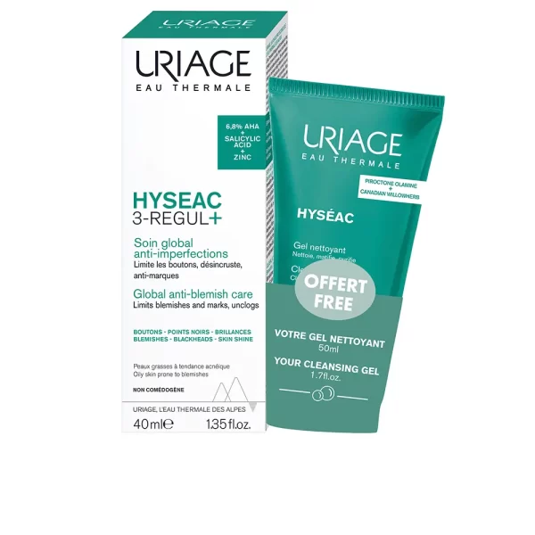 URIAGE HYSEAC 3 REGUL+. GRAINS, BLACKHEADS + CLEANSING GEL CASE 2 pcs - NVA4009907