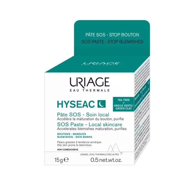 URIAGE HYSEAC SOS anti-blemish paste with GREEN CLAY, ZINC AND TEA TREE 15 gr - NVA4010118