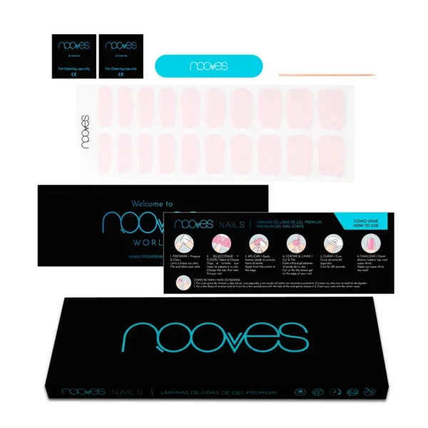 NOOVES NAIL GEL SHEETS pale rose premium luxe solid #rosa 20 u - NVA3950333