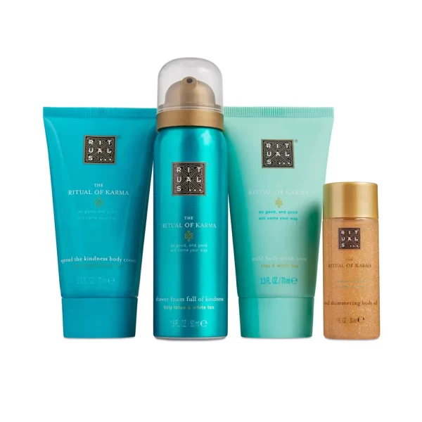 Rituals Karma Set Shimmering Body OIl 30 ml/Foaming Shower Gel 50 ml/Mild Body Scrub Paste 70 ml/24h Hydrating Body Lotion 70 ml set x 220 ml - PARC-RI-255-23