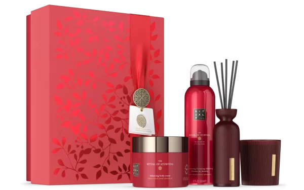 Rituals Ayurveda Large Set Body Cream 200 ml/Candle 140 ml/Mini Fragrance Sticks 70 ml/Foaming Shower Gel 200 set x 610 ml - PARB-10-565-00