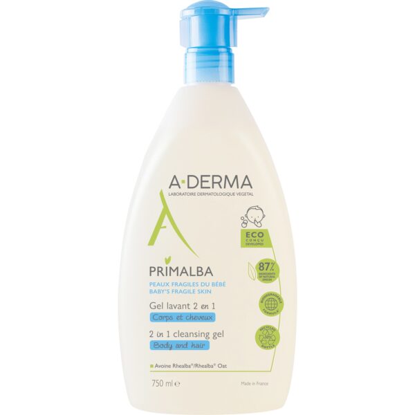 A-Derma Baby Primalba 2 In 1 Cleansing Gel Body & Hair 750 ml - PARC-A7-039-W5