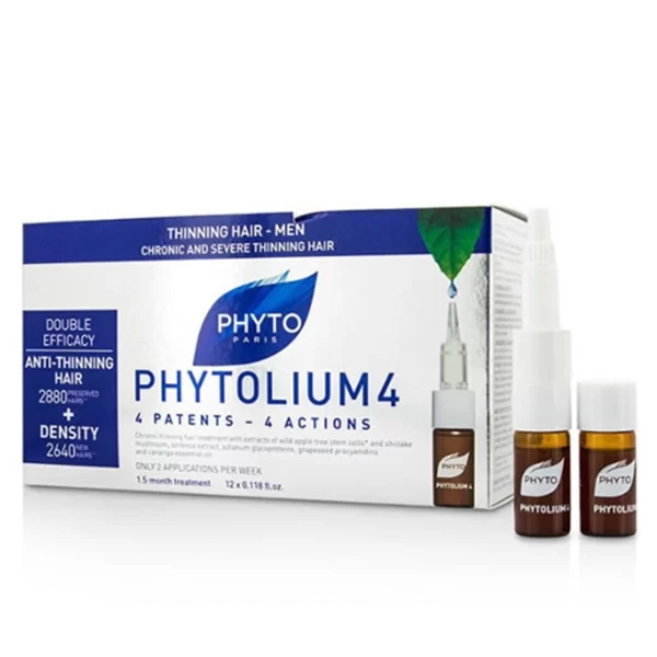 Phyto Phytolium 4 Anti Hair Loss Treatment Set - Men 12x3,5ml Ampoules - 1 box x 42 ml - PARS-P3-029-02