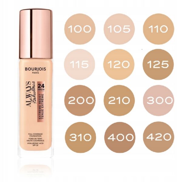 Bourjois Always Fabulous 24H Foundation SPF20 #105 Natural Ivory 30 ml - PARC-BJ-105-13