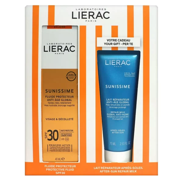 Lierac Sunissime Protective SPF30+ Age Set Face Fluid 40ml/After Sun Milk 75ml set x 115 ml - PARC-LI-117-N9