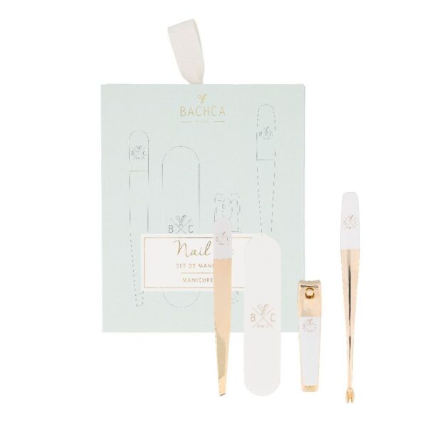 Bachca Paris Manicure Set 1x Nail Clipper/1x Tweezer/1x Cuticle Remover/1x Nail File set x 4 piece - PARS-BC-042-01