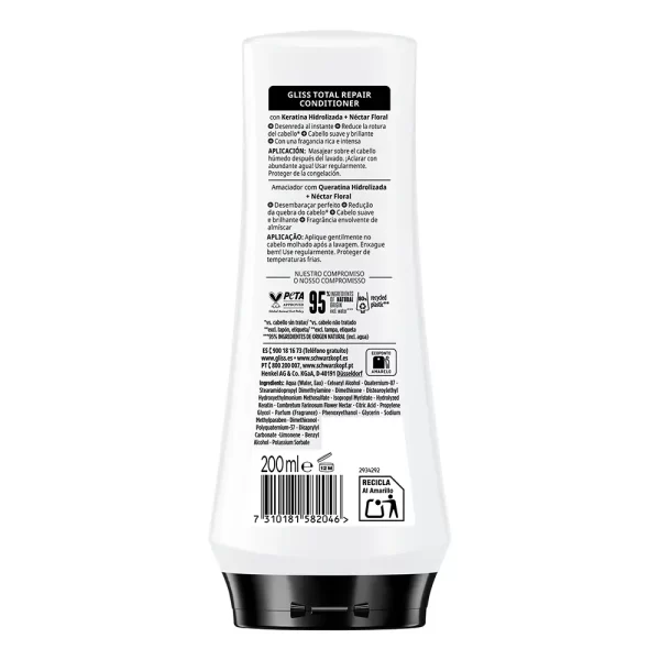 SCHWARZKOPF MASS MARKET GLISS TOTAL REPAIR conditioner 200 ml - NVA1582046