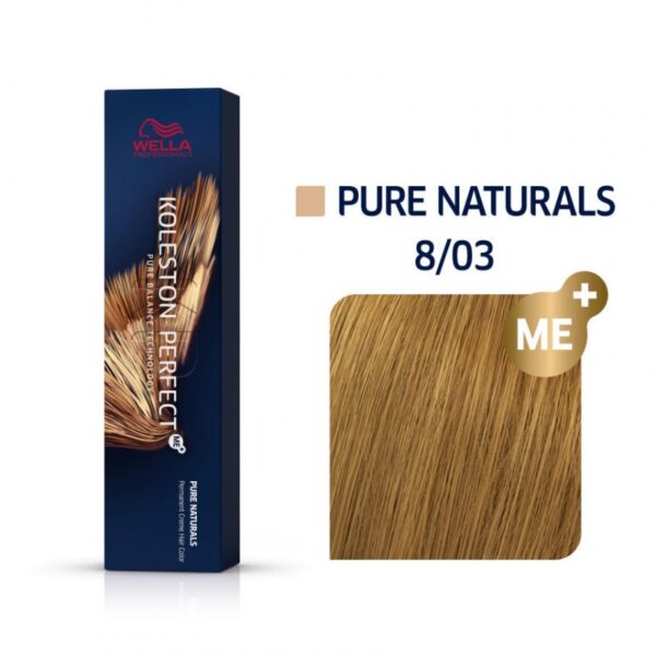 Wella Koleston Perfect Me+ - Pure Naturals 60 ml - #8/03 Light Blonde Natural Gold - PARS-WE-100-27