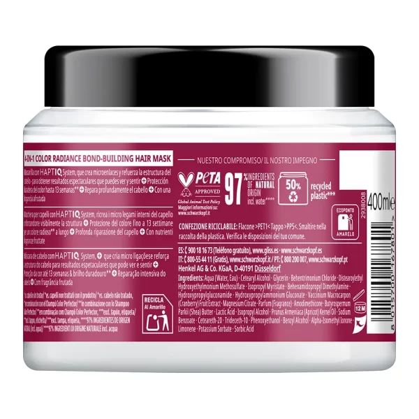 SCHWARZKOPF MASS MARKET GLISS COLOR PERFECTOR mask 400 ml - NVA0167801