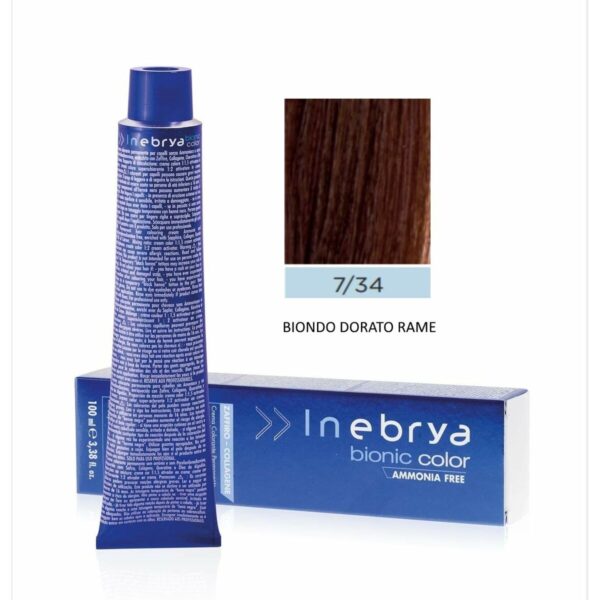 Μόνιμη Βαφή Inebrya Bionic Color Nº 7/34 Blonde Golden Copper 100 ml - S8315356