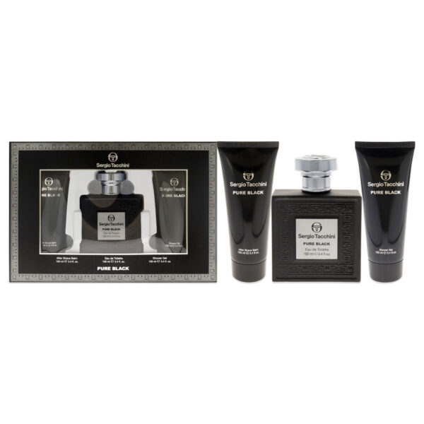 SERGIO TACCHINI Pure Black Set - EDT (100ml) + After Shave Balm (100ml) + Shower Gel (100ml) - GETLB2850743-1