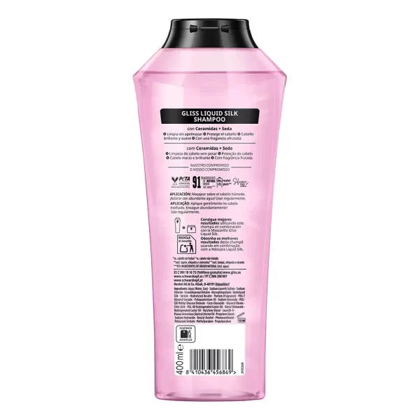 SCHWARZKOPF MASS MARKET GLISS LIQUID SILK shampoo 400 ml - NVA6456869