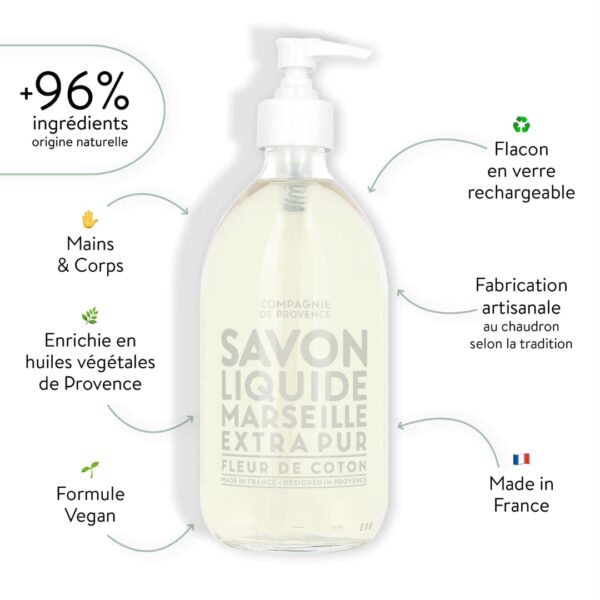 Compagnie De Provence Marseille Liquid Soap Cotton Flower 300 ml - PARB-07-497-00