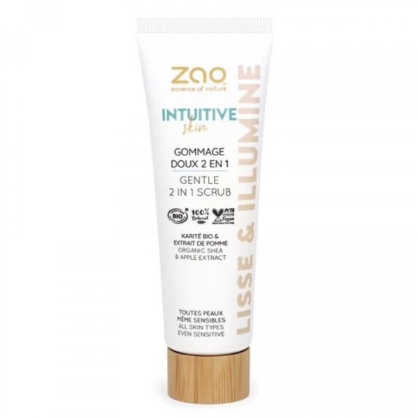 Zao Intuitive Skin Gentle 2 In 1 Scrub Organic Shea & Apple Extract 50 ml - PARC-ZA-124-50