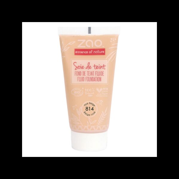 Zao Soie De Teint Fluid Foundation - Refill #814 Beige Rose 30 ml - PARC-ZA-120-03