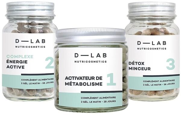 D-Lab Fat Burning Program Set Circulation Active 28 caps/Activateur De Metabolisme 28 caps/Detox Drainaint 28 caps set x 3 piece - PARC-D9-032-01