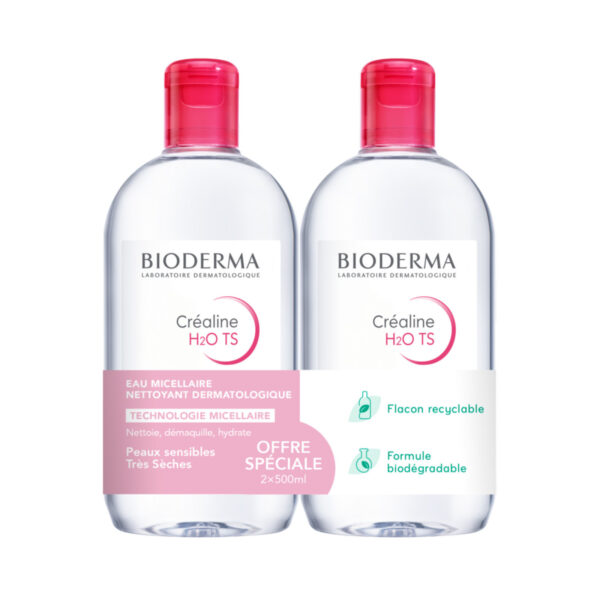 Bioderma Crealine Ts H2O Solution Micellaire Duo Pack 2x500ml set x 1000 ml - PARC-BD-188-02