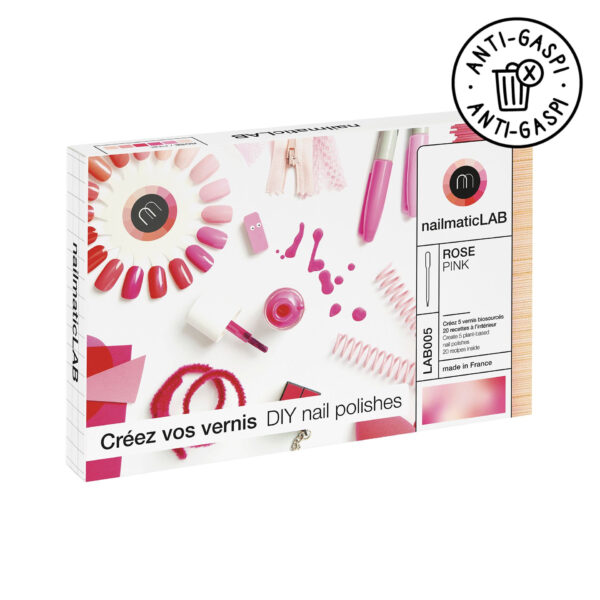 Nailmatic Nail Polish Set Pink - 5x Nail Polish 8ml/5x Pre-Filled Mxing Base/10 Pipettes/5 Labels/1 Booklet With 20 Recipes set x 40 ml - PARC-NH-018-03