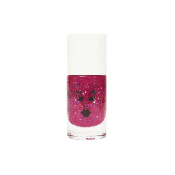 Nailmatic Kids Nail Polish Clear Raspberry Glitter 8 ml - PARC-NH-017-11