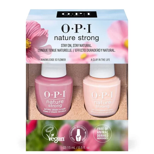 OPI Nature Strong Nail Lacquer Duo Set 1x Knowledge Is Flower 15ml/1x A Clay In The Life 15ml set x 30 ml - PARC-OP-047-01