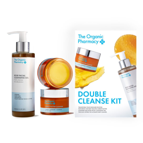 The Organic Pharmacy Double Cleanse Set Carrot butter Cleanser 50 ml/Rose Facial Cleansing Gel 200 ml set x 250 ml - PARB-15-588-00